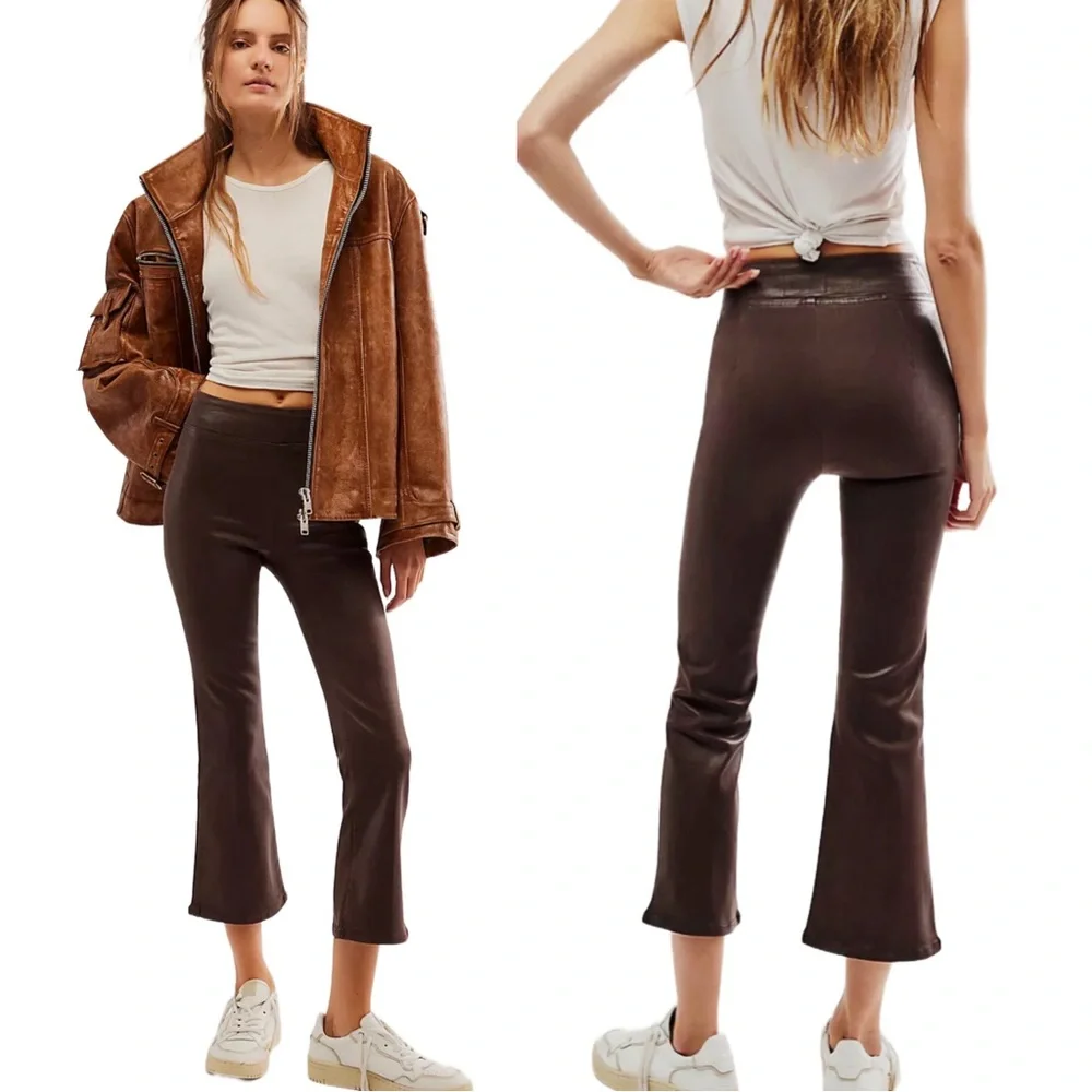 NWT FRAME Jetset Crop Mini Boot Coated Jeans